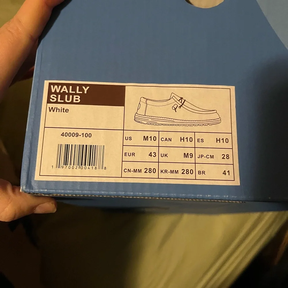 WORN ONCE Hey Dudes Men’s Wally Slub in White. Size 10 - Picture 4 of 7